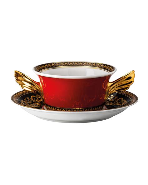 Versace by Rosenthal Medusa Red Cream Soup Cup & Saucer